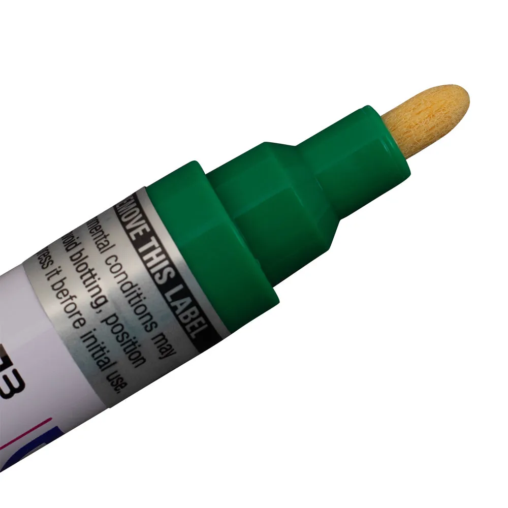 12 Pc Set Green Decocolor Paint Marker Pens Broad Line Point Glossy Opaque on Metal Wood Glass Stone for Industrial Auto Trade Arts