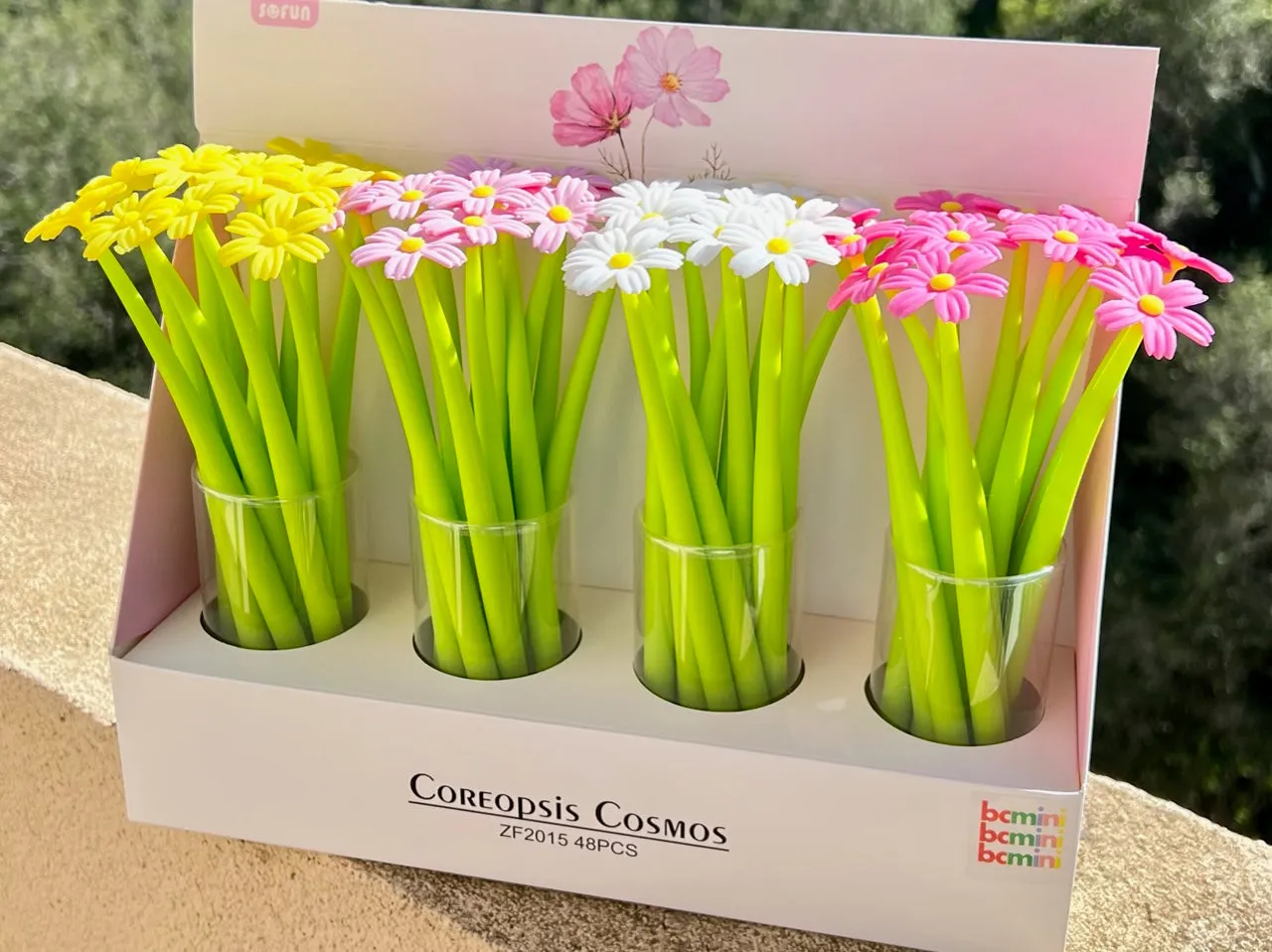22461 COREOPSIS COSMOS FLOWER WIGGLE GEL PEN-48