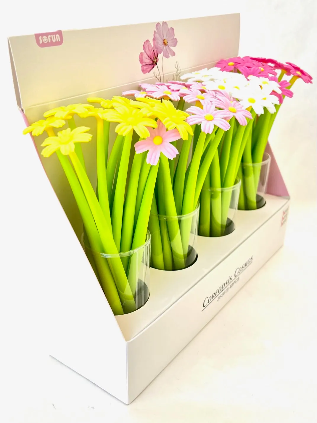 22461 COREOPSIS COSMOS FLOWER WIGGLE GEL PEN-48