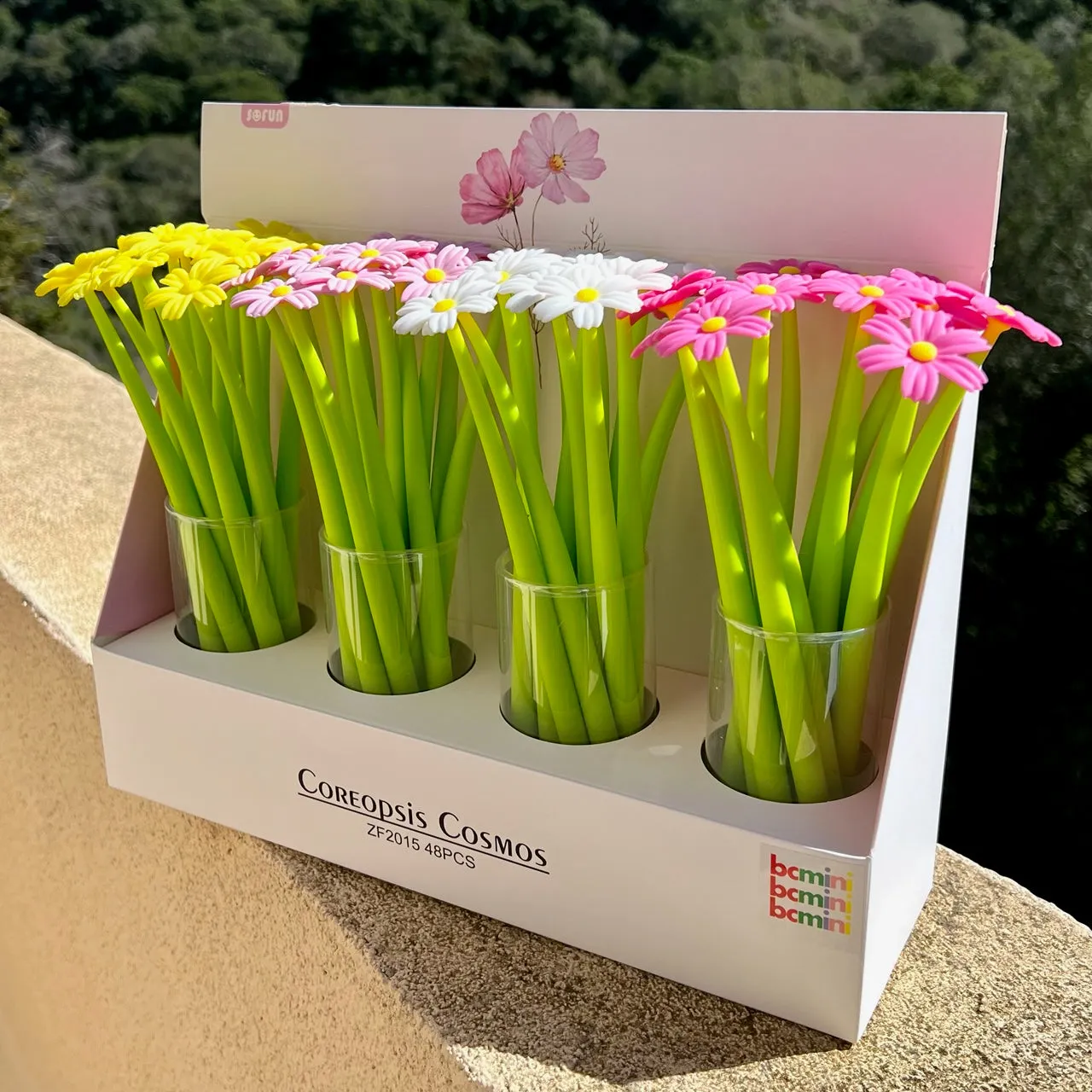 22461 COREOPSIS COSMOS FLOWER WIGGLE GEL PEN-48