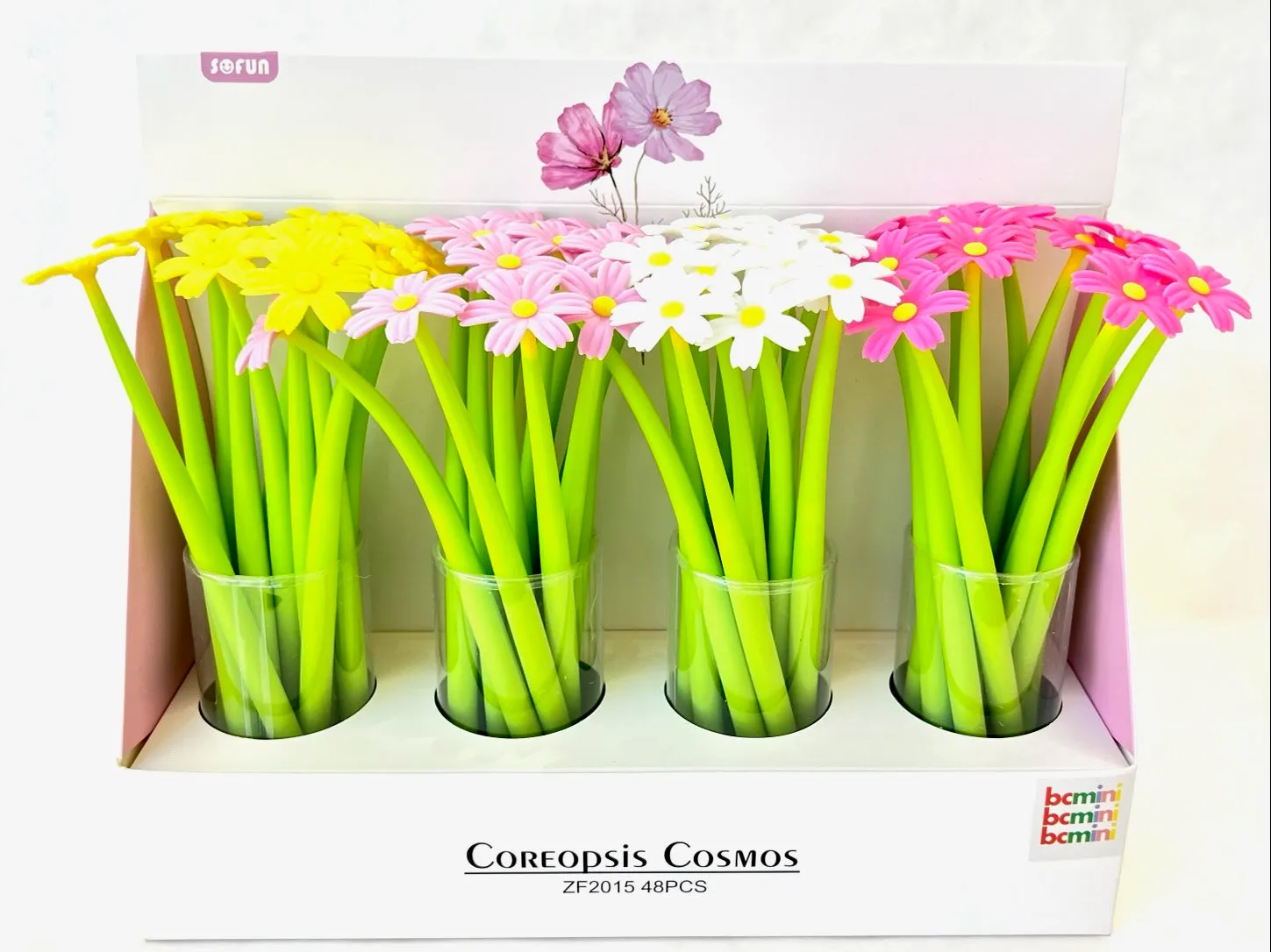 22461 COREOPSIS COSMOS FLOWER WIGGLE GEL PEN-48