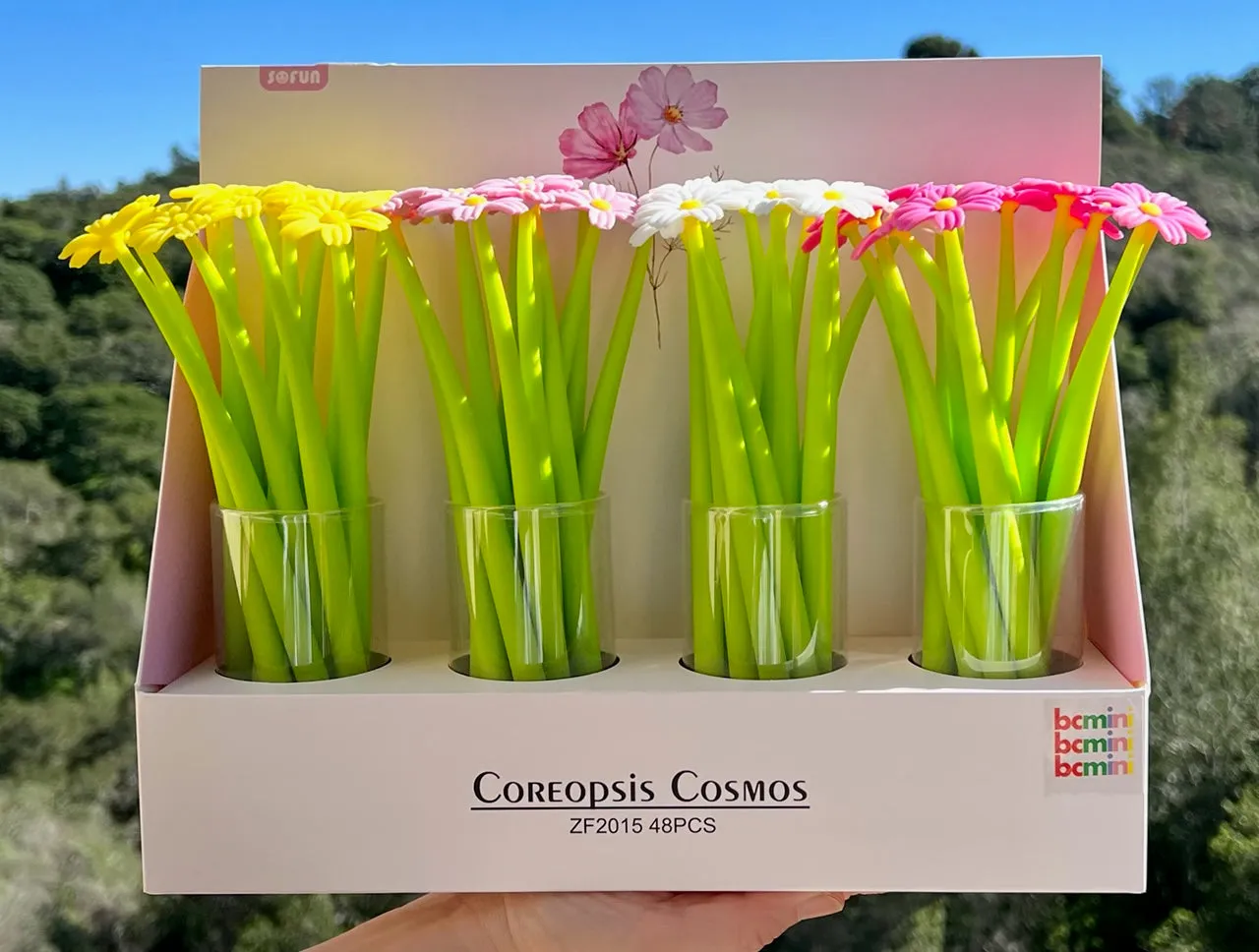 22461 COREOPSIS COSMOS FLOWER WIGGLE GEL PEN-48