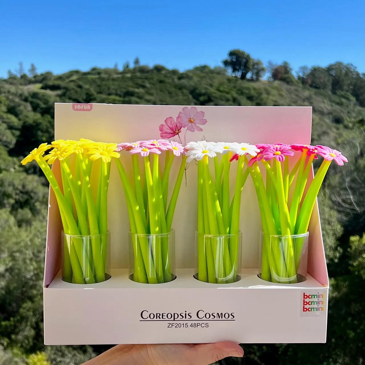 22461 COREOPSIS COSMOS FLOWER WIGGLE GEL PEN-48