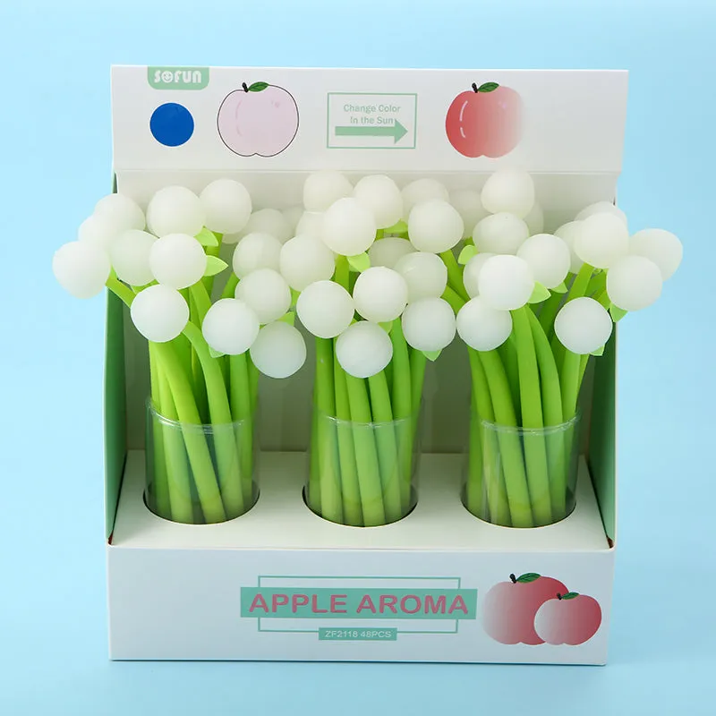 22466 APPLE CHANGING COLORS WIGGLE GEL PEN-48