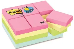 3M Pastel Notes Value Pack 1 1/2 X 2 Assorted 24 100-Sheet Pads/Pack