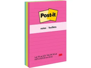 3M Post-It Notes, 4in X 6in, Lined, 3 Pads-Pack, 100sheets-pad [660-3AN]