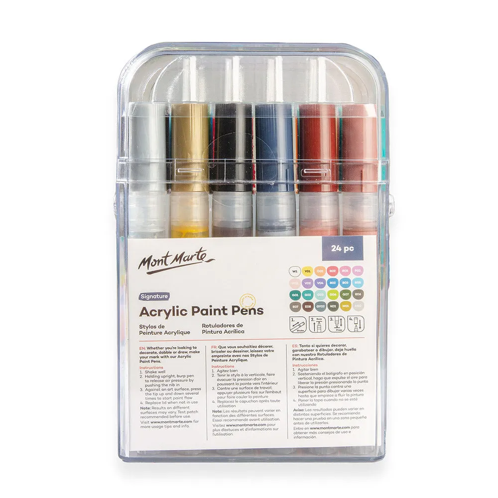 Acrylic Paint Pens in Case Broad Tip Signature 24pc