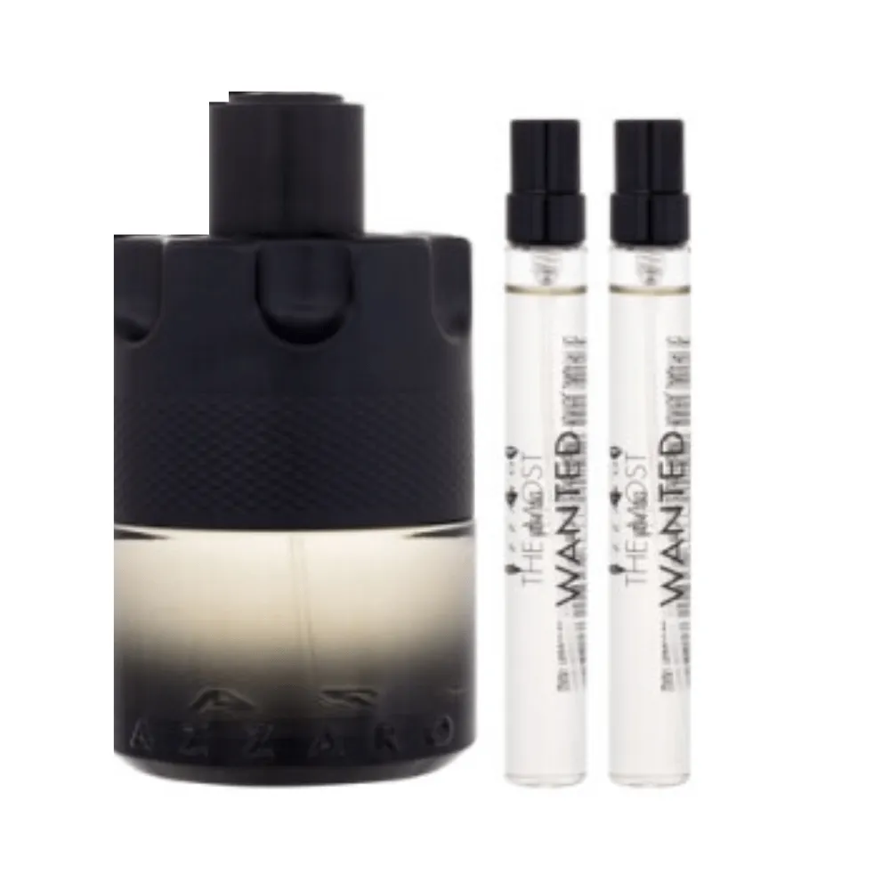 Azzaro The Most Wanted Men's Gift Set (100ml EDT Intense   x2 10ml EDT)