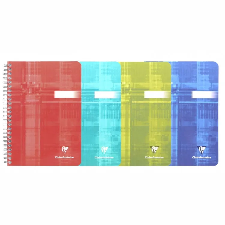 Clairefontaine Wirebound Notebook - Ruled 90 sheets - 6 x 8 - Assorted