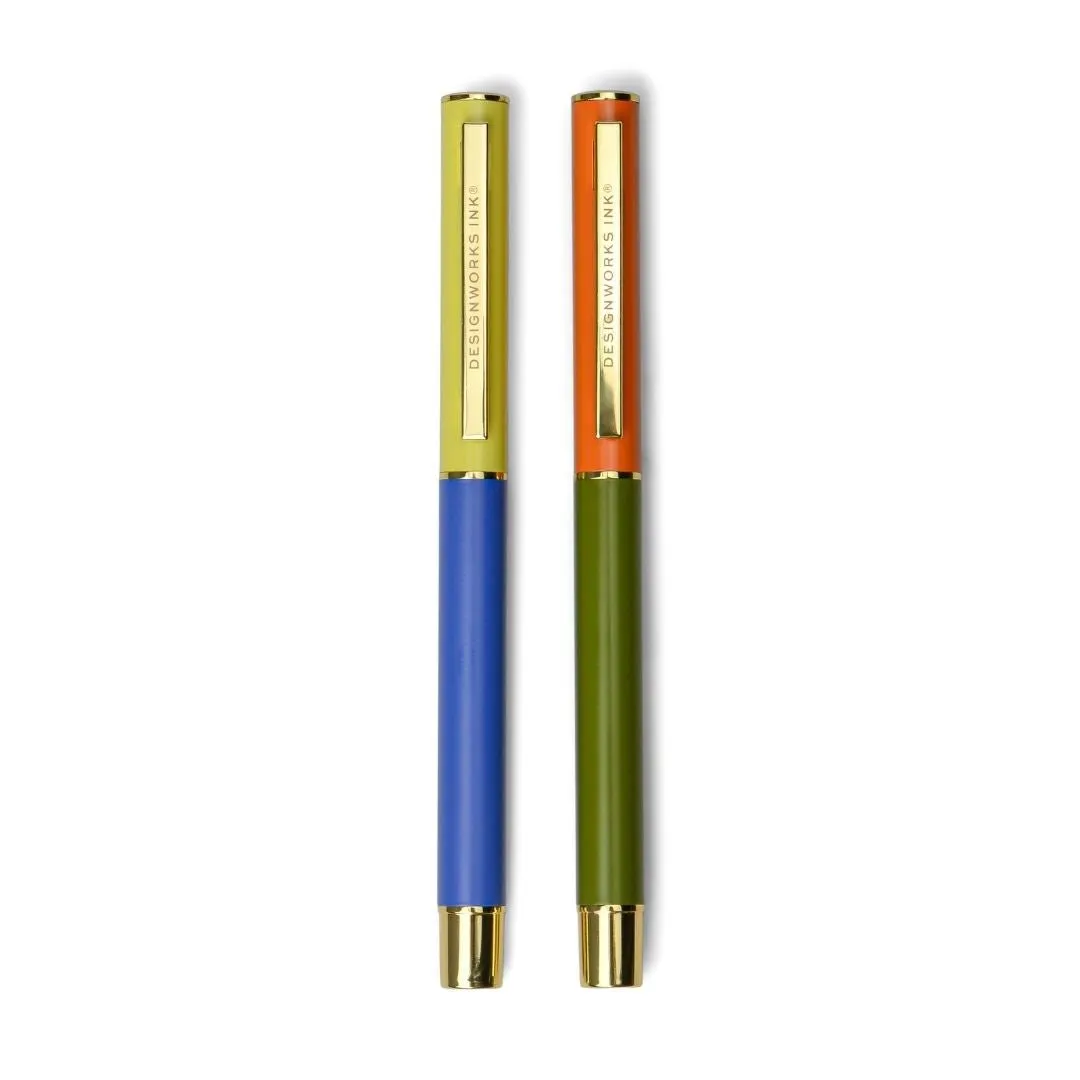 Colour Block Pens Cobalt & Army Green