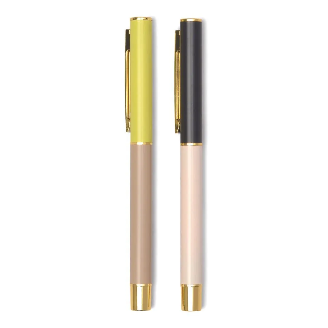 Colour Block Pens Off White & Taupe