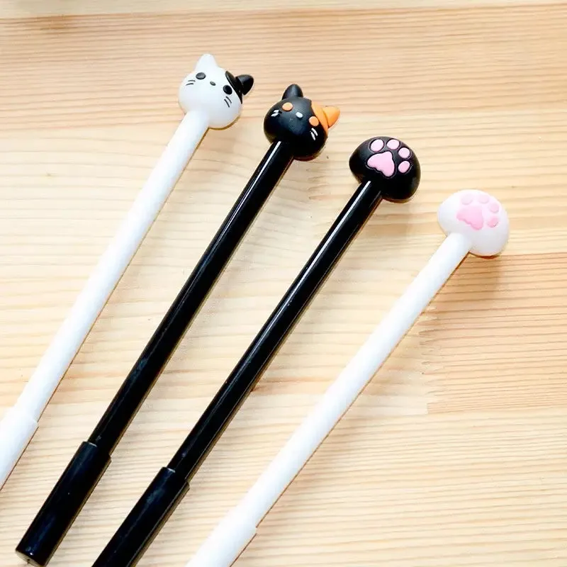 Cute Kitten Paw And Face Top Gel Pen