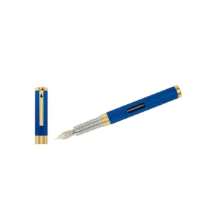 Diplomat Nexus Blue with Gold Trims Fountain Pen 14kt Gold Nib