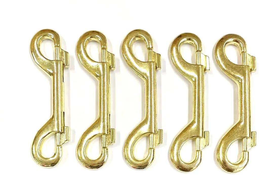 Double Ended Trigger Clips Hooks Solid Brass Brass Plated Nickel Plated