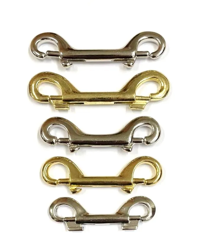 Double Ended Trigger Clips Hooks Solid Brass Brass Plated Nickel Plated