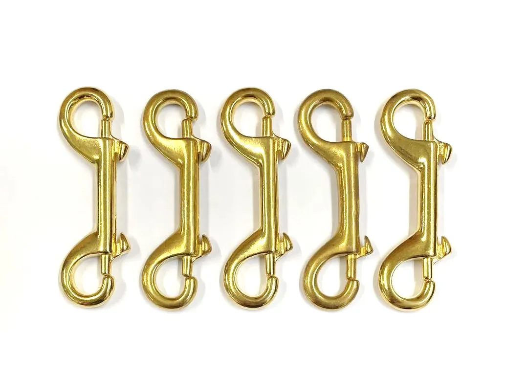 Double Ended Trigger Clips Hooks Solid Brass Brass Plated Nickel Plated