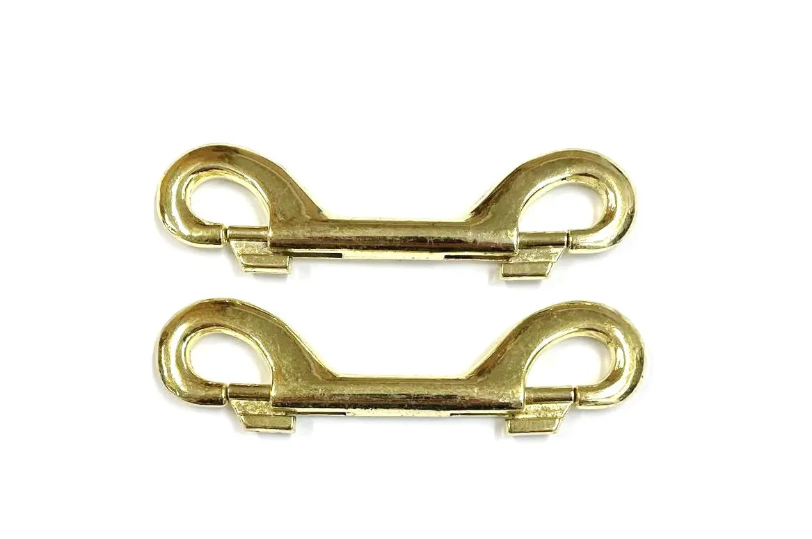 Double Ended Trigger Clips Hooks Solid Brass Brass Plated Nickel Plated