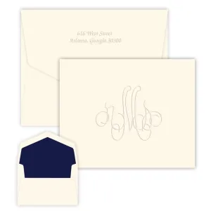 Embossed Formal Monogram Stationery