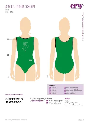 ERVY Turnpakje Butterfly Froschgrün