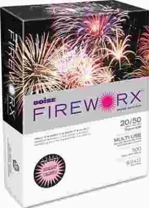 Fireworx Colored Paper' 20Lb' 8-1/2 X 11' Cherry Charge' 500 Sheets/Ream