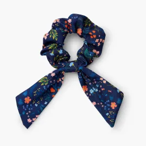 Hair Scrunchy Blue Bow