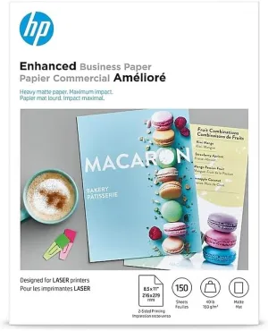 HP Q6543A Color Laser Brochure Paper, 98 Brightness, 40Lb, 8-1/2 X 11, White, 150 Shts/Pk