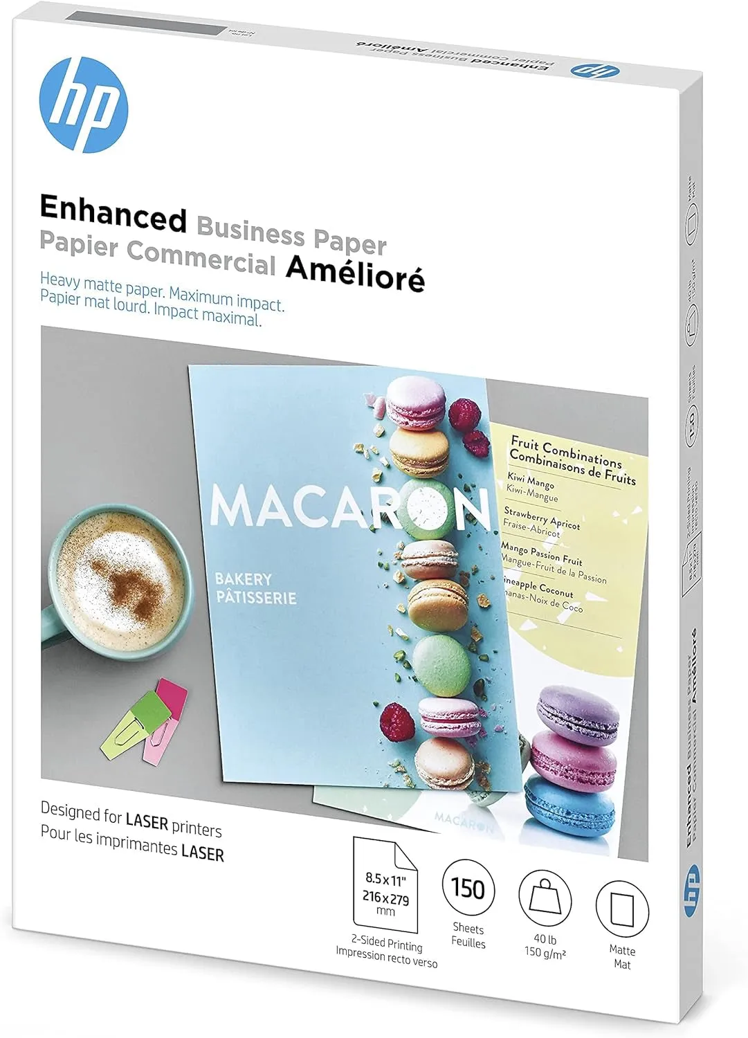 HP Q6543A Color Laser Brochure Paper, 98 Brightness, 40Lb, 8-1/2 X 11, White, 150 Shts/Pk