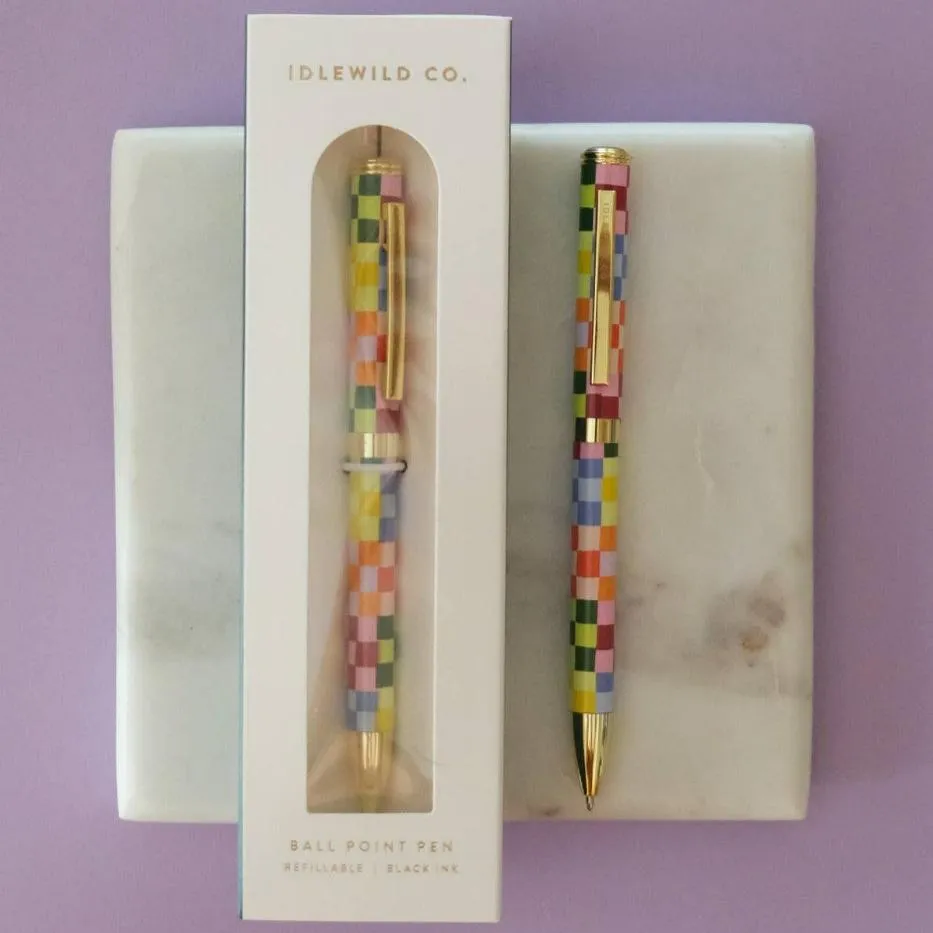 Idlewild Co. | Rainbow Check Ballpoint Luxe Pen