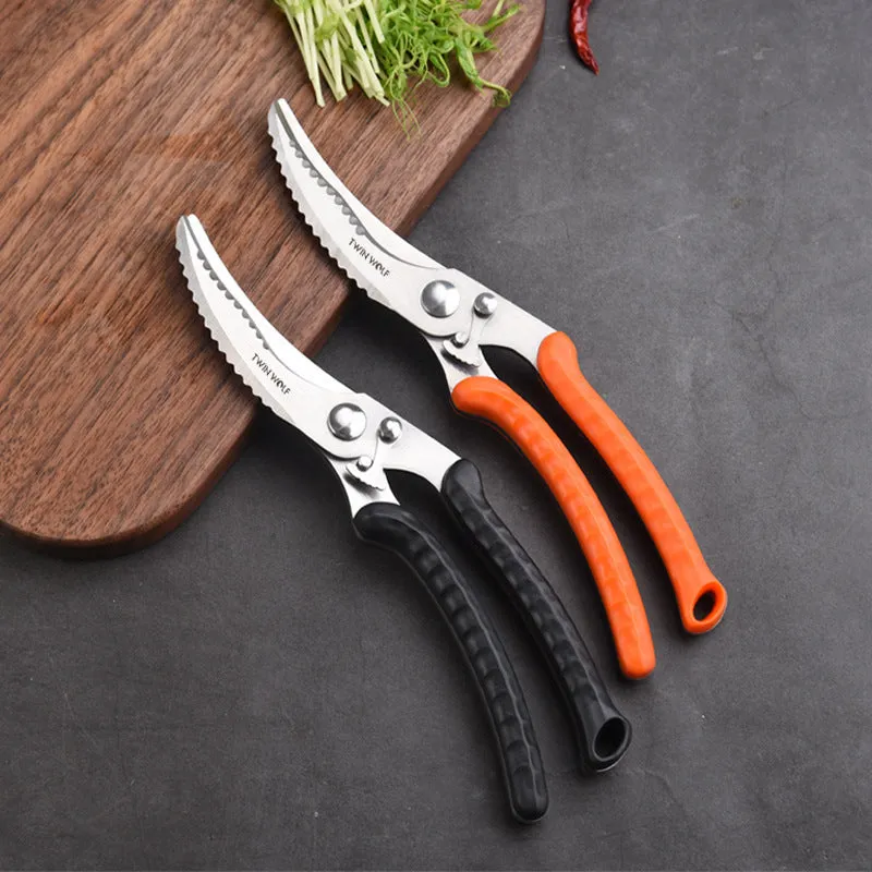 Importikaah Chicken Bone Scissors: Multi-functional Stainless Steel, Sharp Blades, Semi-Automatic for Poultry and Fish