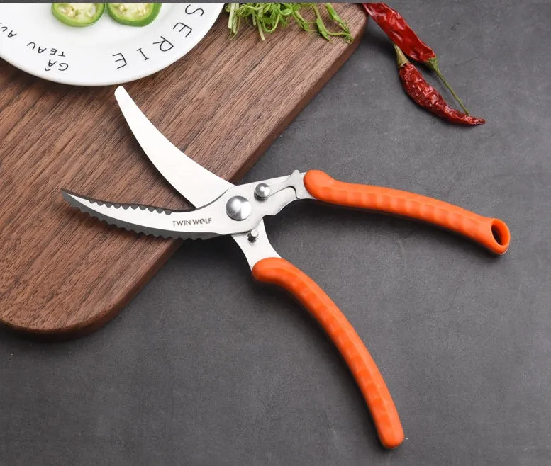 Importikaah Chicken Bone Scissors: Multi-functional Stainless Steel, Sharp Blades, Semi-Automatic for Poultry and Fish