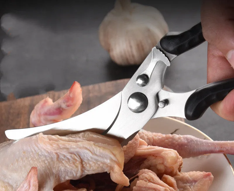 Importikaah Chicken Bone Scissors: Multi-functional Stainless Steel, Sharp Blades, Semi-Automatic for Poultry and Fish