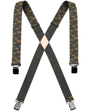 Jessup Suspenders - Heather Green Metal Brown