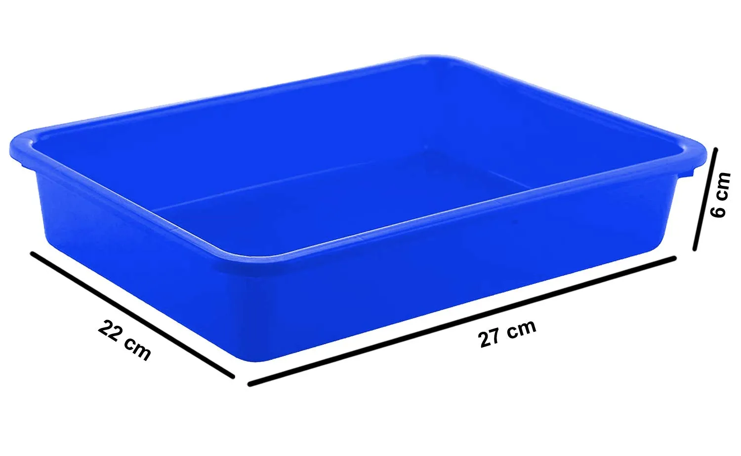 Kuber Industries Plastic 2 Pieces Small Size Stationary Office Tray, File Tray, Document Tray, Paper Tray A4 Documents/Papers/Letters/folders Holder Desk Organizer (Blue & Red) CTKTC134824