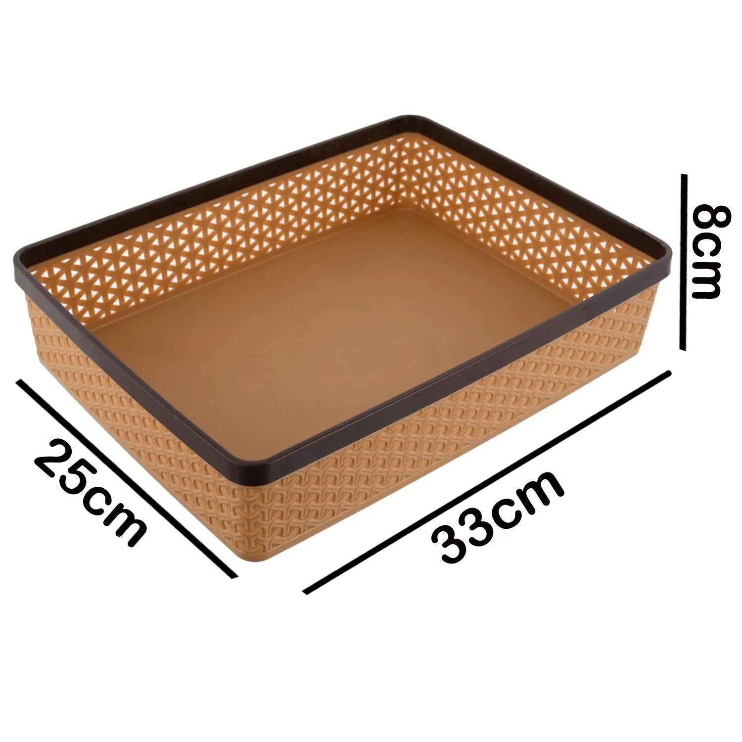 Kuber Industries Plastic 2 Pieces Solitaire Stationary Office Tray, File Tray, Document Tray, Paper Tray A4 Documents/Papers/Letters/folders Holder Desk Organizer (Brown) CTKTC043773