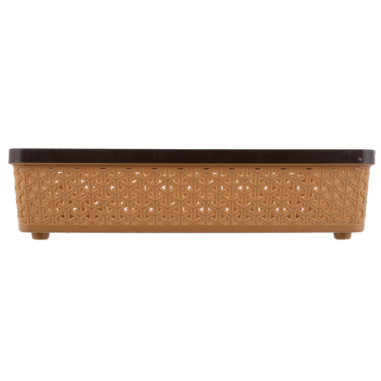 Kuber Industries Plastic 2 Pieces Solitaire Stationary Office Tray, File Tray, Document Tray, Paper Tray A4 Documents/Papers/Letters/folders Holder Desk Organizer (Brown) CTKTC043773