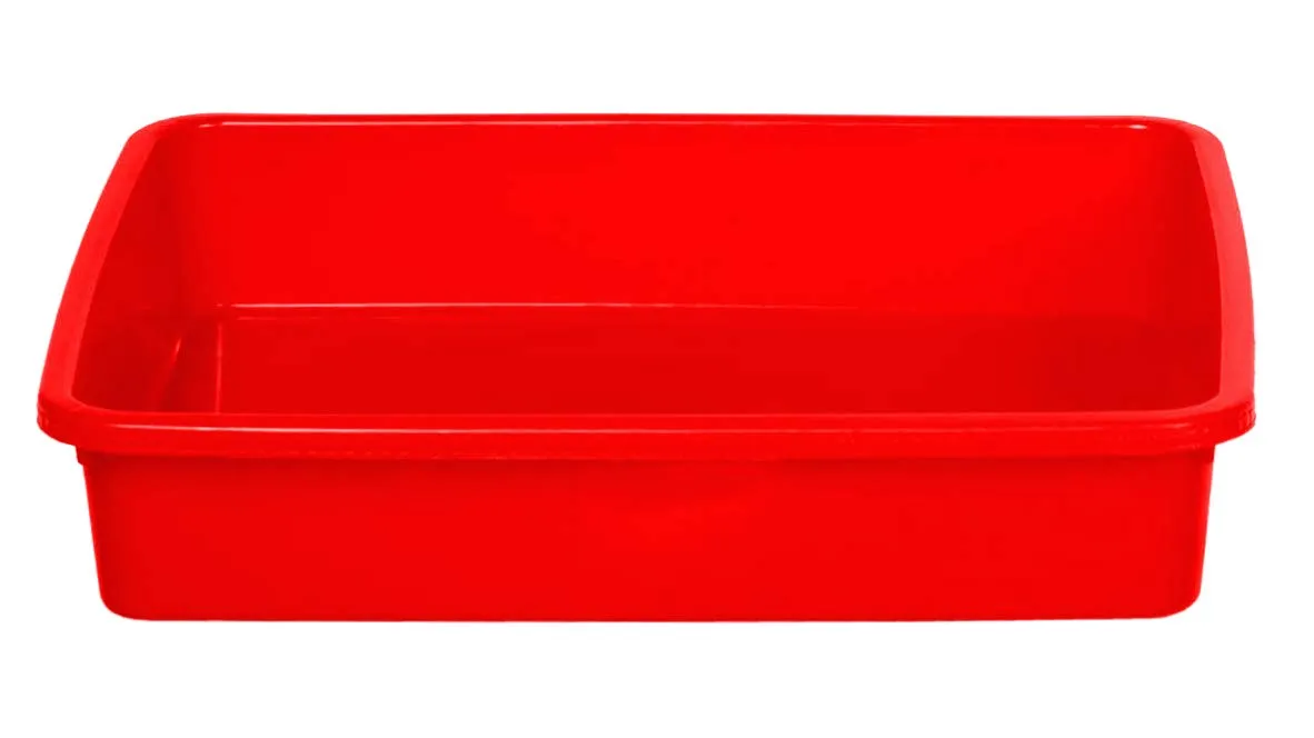 Kuber Industries Plastic 3 Pieces Medium Size Stationary Office Tray, File Tray, Document Tray, Paper Tray A4 Documents/Papers/Letters/folders Holder Desk Organizer (Red) CTKTC034816