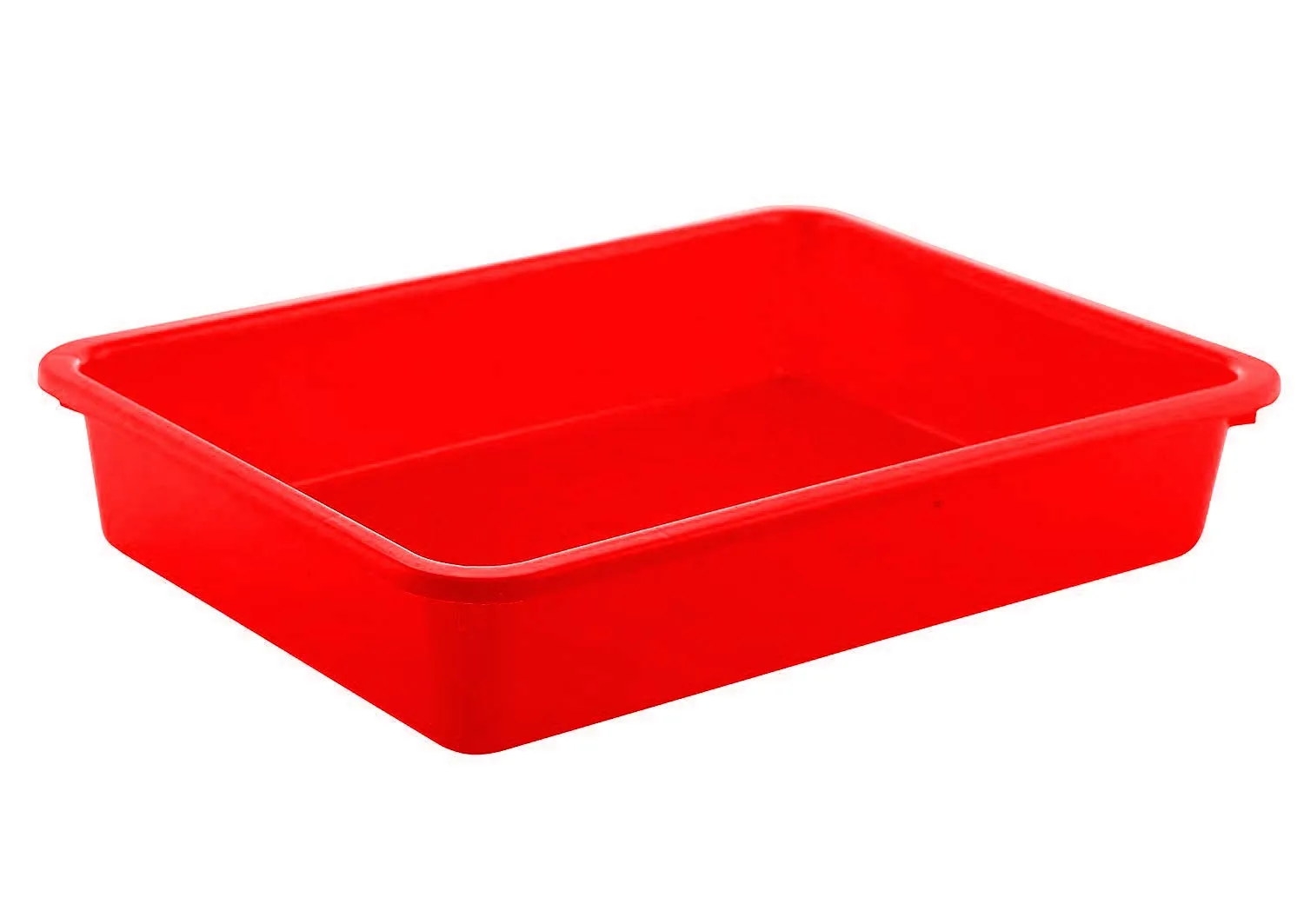 Kuber Industries Plastic 3 Pieces Medium Size Stationary Office Tray, File Tray, Document Tray, Paper Tray A4 Documents/Papers/Letters/folders Holder Desk Organizer (Red) CTKTC034816