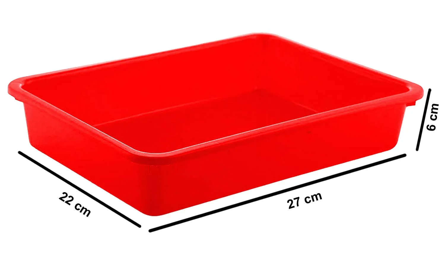 Kuber Industries Plastic 3 Pieces Small Size Stationary Office Tray, File Tray, Document Tray, Paper Tray A4 Documents/Papers/Letters/folders Holder Desk Organizer (Red) CTKTC034810