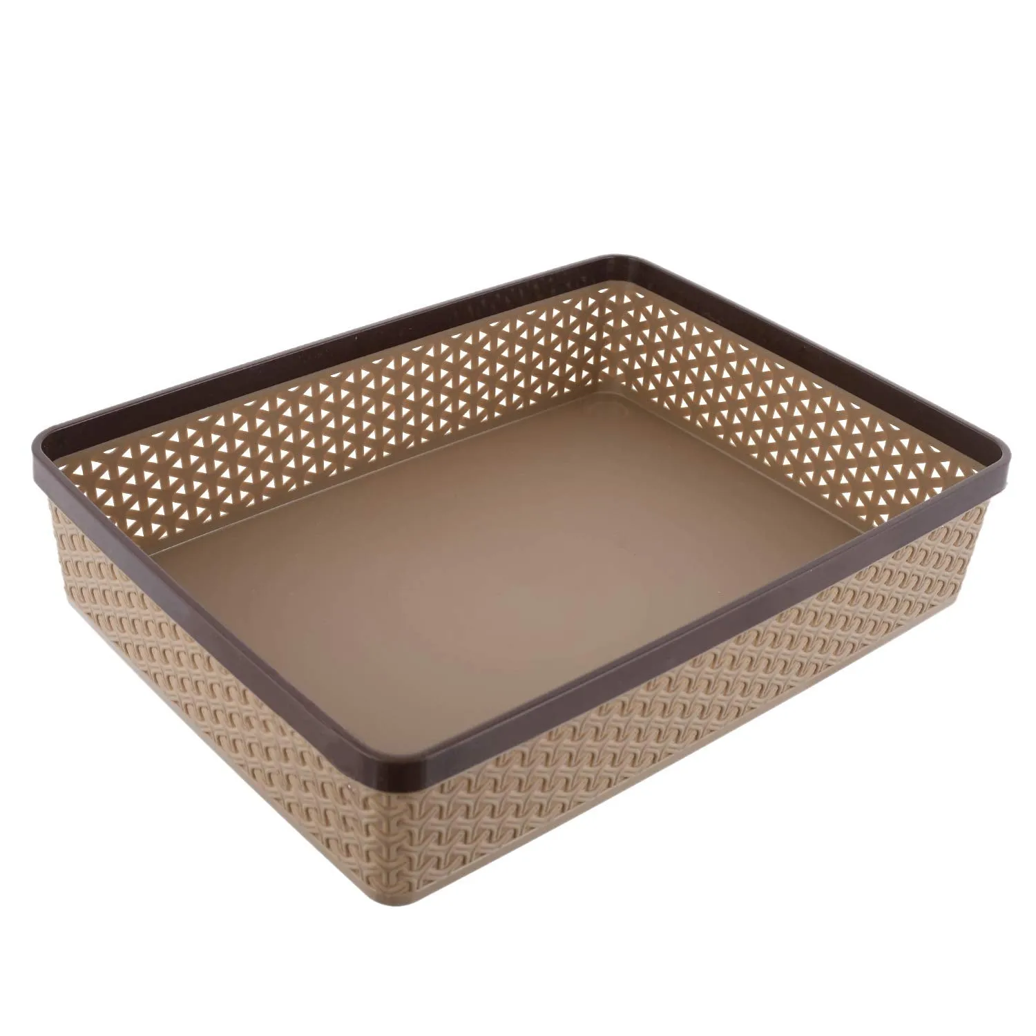 Kuber Industries Plastic Solitaire Stationary Office Tray, File Tray, Document Tray, Paper Tray A4 Documents/Papers/Letters/folders Holder Desk Organizer (Coffee)