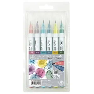 Kuretake Zig Clean Color Real Brush 6pk - Smokey Colours