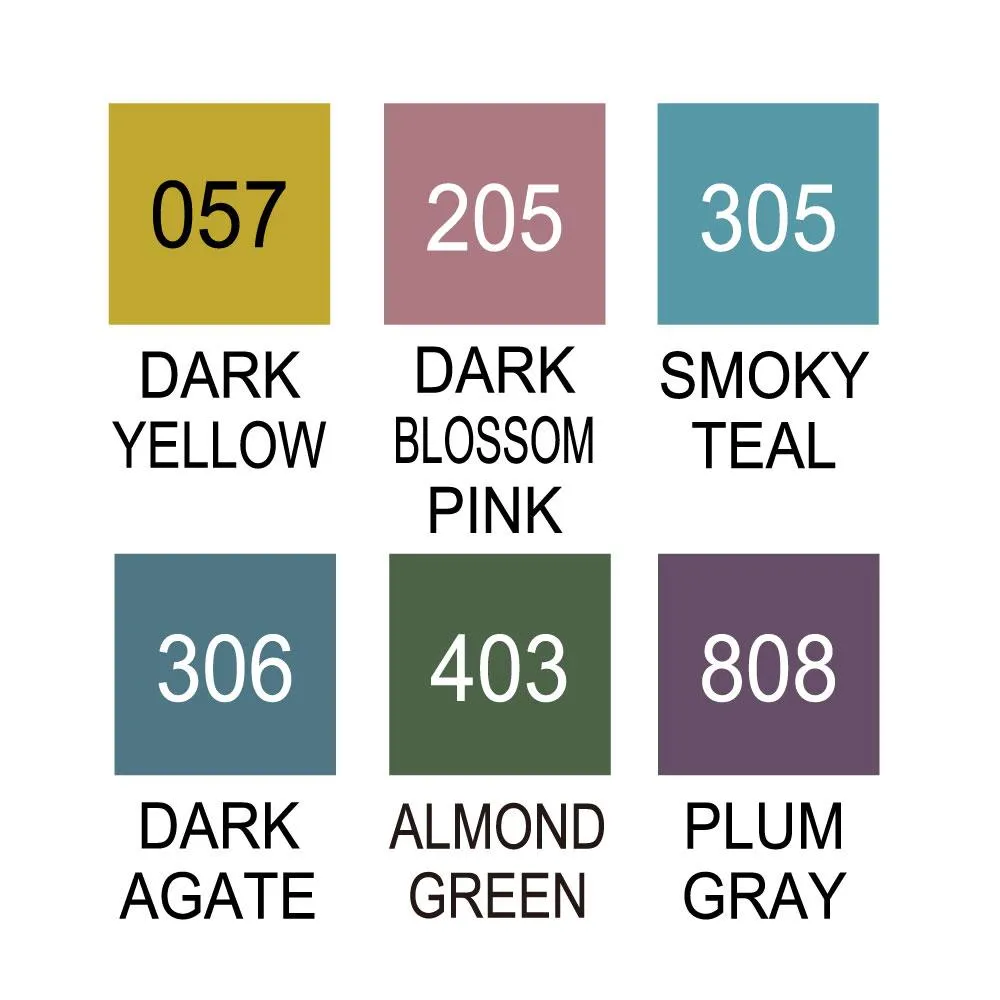 Kuretake Zig Clean Color Real Brush 6pk - Smokey Colours