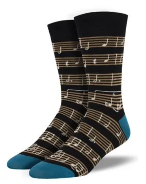 Men's Bamboo Sheet Music Crew Sock