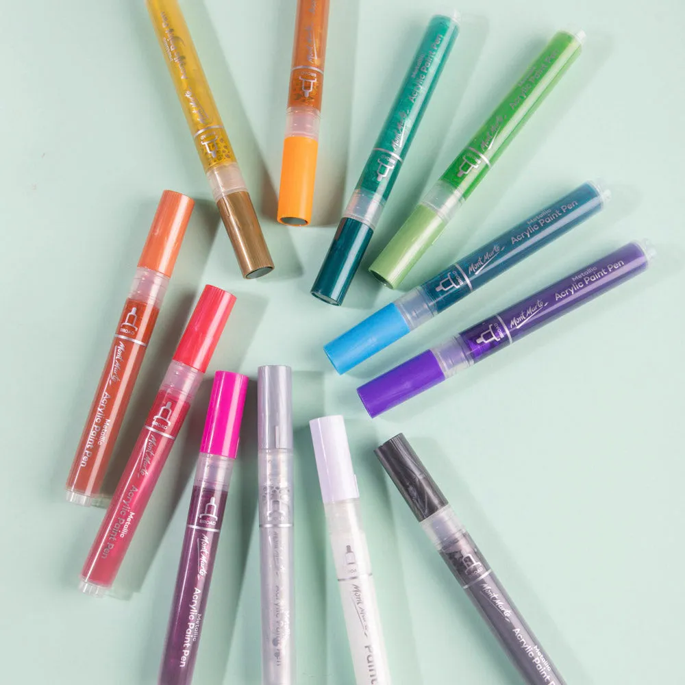 Metallic Acrylic Paint Pens Broad Tip Signature 12pc