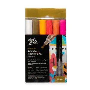 Metallic Acrylic Paint Pens Broad Tip Signature 12pc