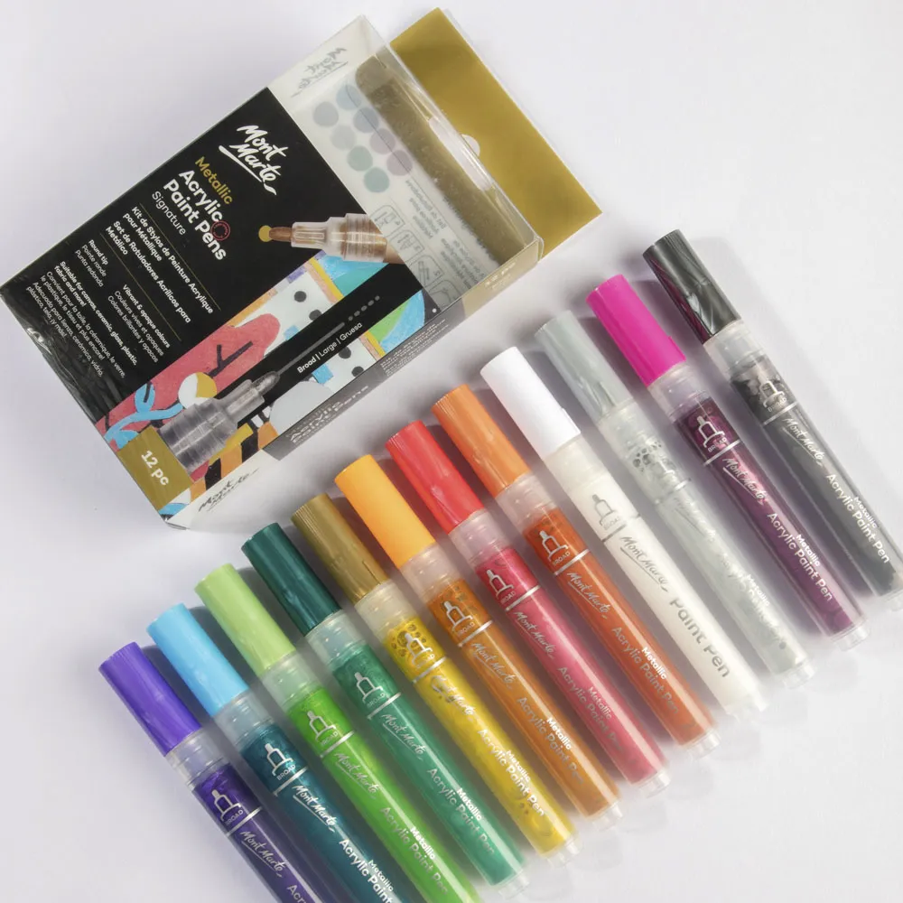 Metallic Acrylic Paint Pens Broad Tip Signature 12pc