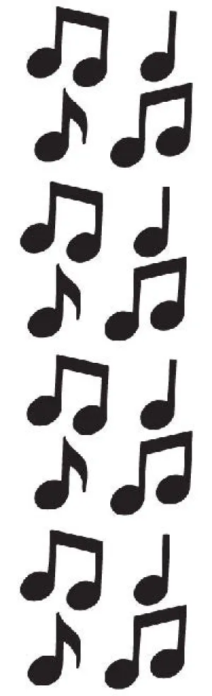Music Notes Stickers, black