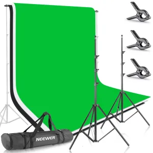 NEEWER 2.6x3m Background Stand Support System with Backdrop