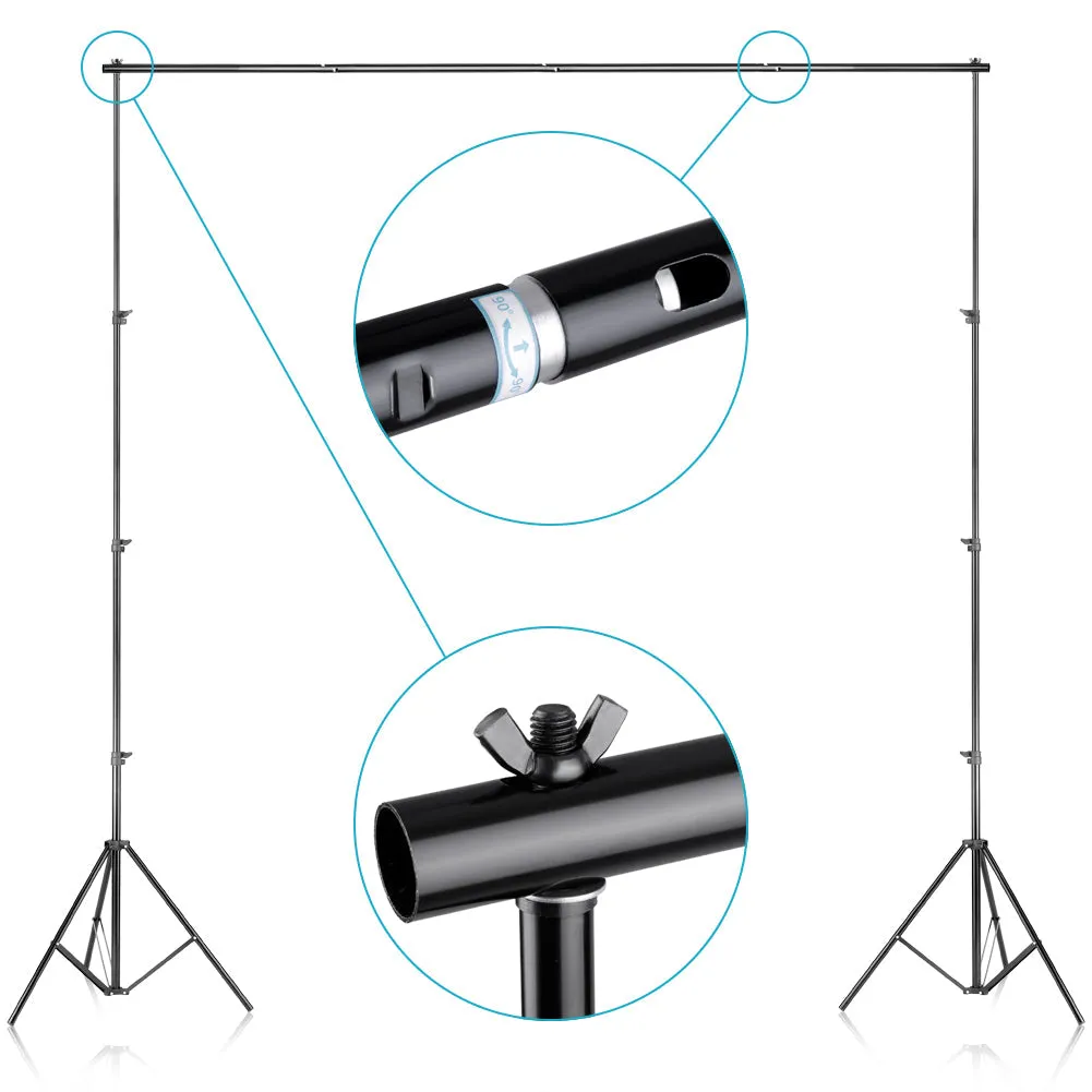 NEEWER 2.6x3m Background Stand Support System with Backdrop