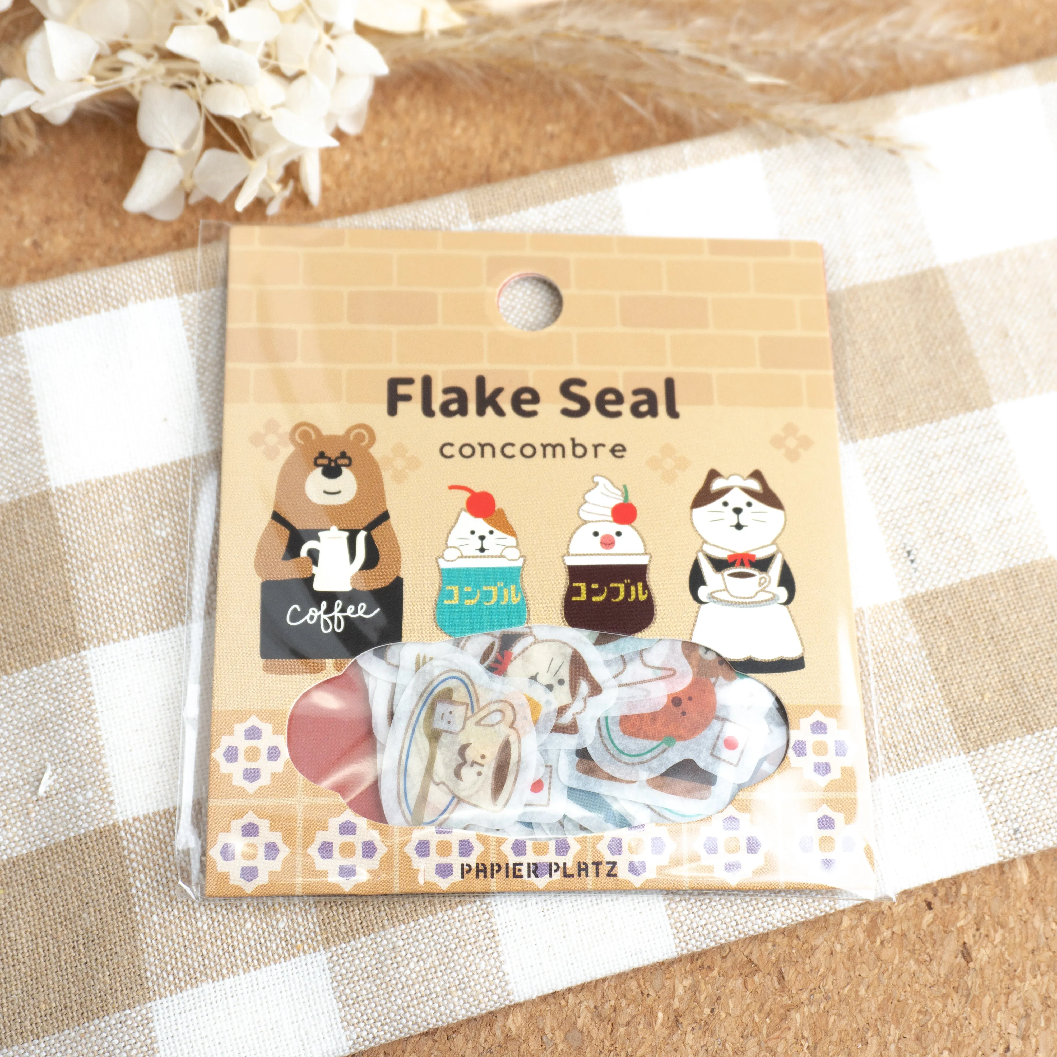 Papier Platz x Concombre Washi Flake Stickers - Coffee Cafe