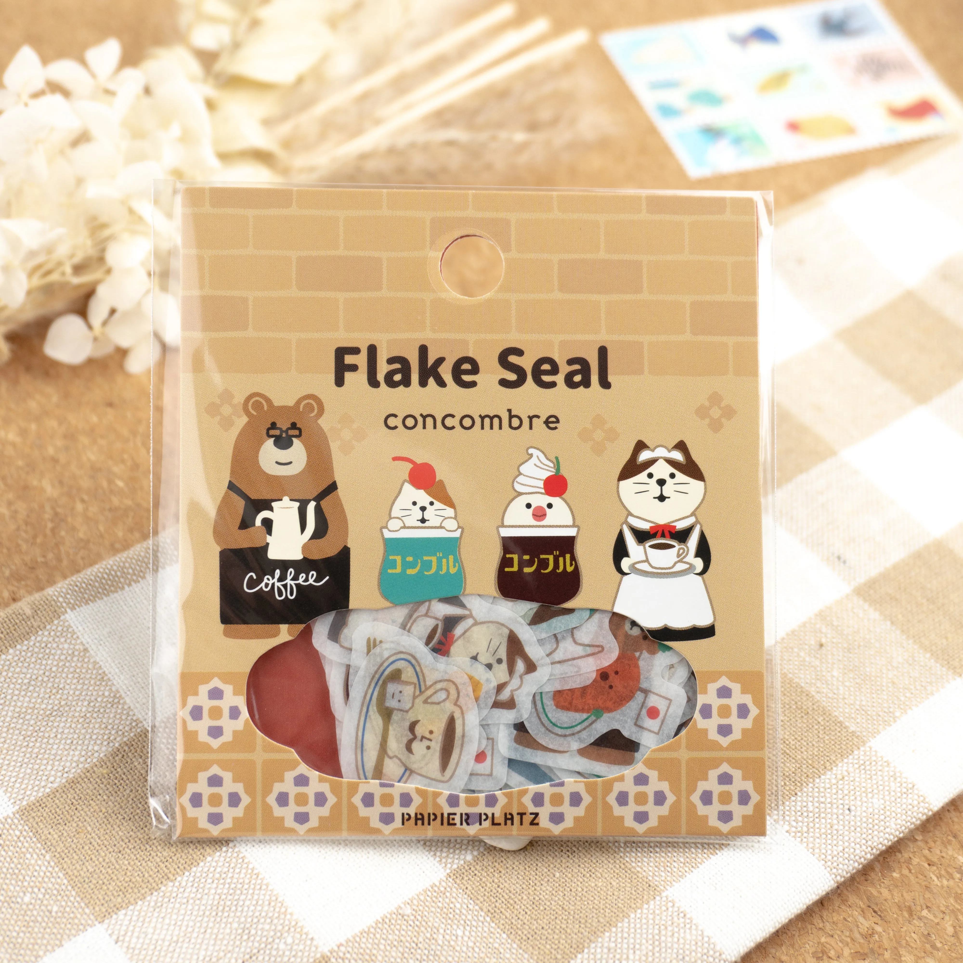 Papier Platz x Concombre Washi Flake Stickers - Coffee Cafe